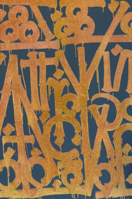 Retna, Golden tiger (detail), 2025. Courtesy of JD Malat Gallery