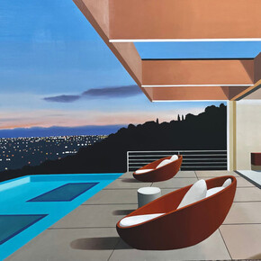 Tom McKinley, View From Belair (detail), 2023. Oil on panel, 34 x 49 inches. Courtesy of the artist and Berggruen Gallery