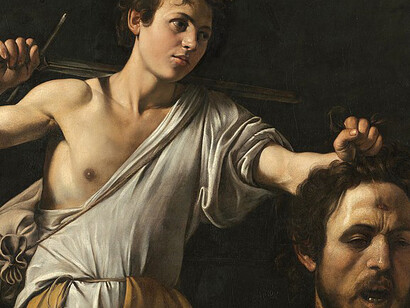 Michelangelo Merisi da Caravaggi, David with the Head of Goliath, in Galleria Borghese, Rome, Italy 