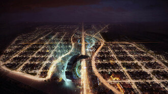 Riyadh, night aerial visualisation