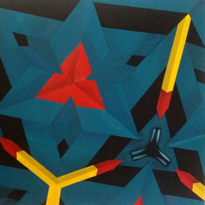 Jorge Russinke, La Noche de los Lápices, Mixed Media on Canvas, 40" x 48"
