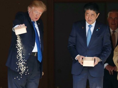 Gira asiática de Trump: con Shinzō Abe, presidente de Japón