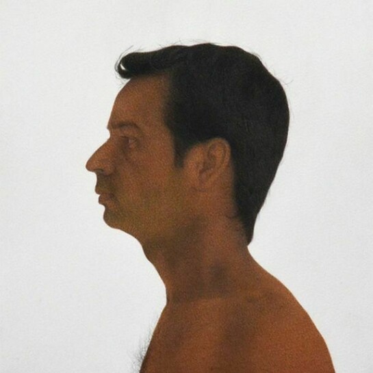 Ali Kazim - Self portrait (2013), watercolor pigments on paper