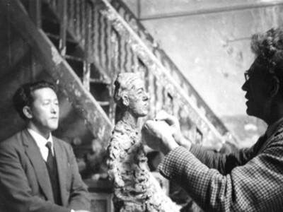 Isaku Yanaihara posing for Alberto Giacometti