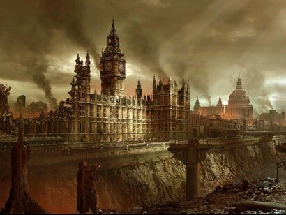 La ciudad de Londres destruida y bajo un manto de contaminación