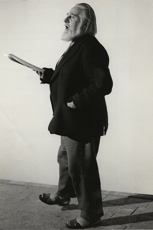 Bob Cobbing. Photograph by Jennifer Pike c.1983-1988 