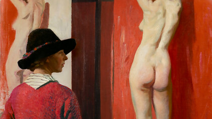 Dame Laura Knight Laura Knight with model, Ella Louise Naper ('Self Portrait') (1913)