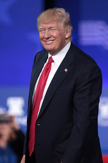 President Donald Trump speaking to attendees at the 2017 Conservative Political Action Conference (CPAC) in National Harbor, Maryland, USA