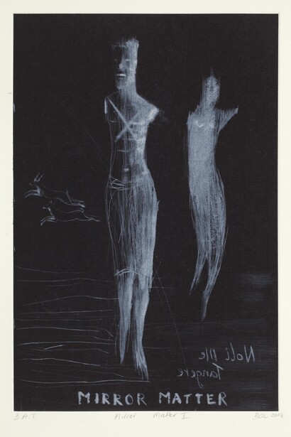 Deborah Bell, Mirror Matter I, 2014, Drypoint on chine collé, Edition of 25, 50 x 38 cm, Published by David Krut Print Workshop