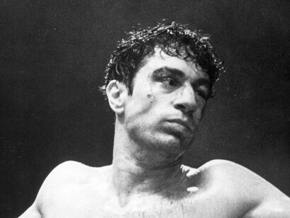 Une scène du film Raging Bull (1980) avec Robert de Niro dans le rôle du champion de boxe Jake LaMotta