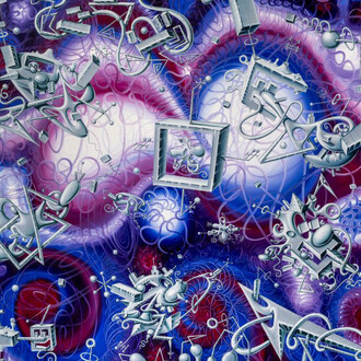 Kenny Scharf, Organibotz (detalle), 2025. Cortesía del Museo Nacional Thyssen-Bornemisza
