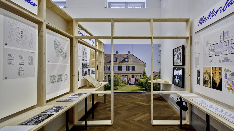 Wohnen fürs wohnen: les coopératives d'habitation suisses comme laboratoire de coexistence, vue d'exposition. Avec l'aimable autorisation du S AM Swiss Architecture Museum