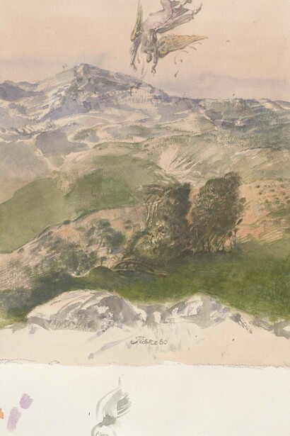 Werner Tübke, Ikarus über dem Witoscha-Gebirge, 1980. Courtesy of Museum Städel