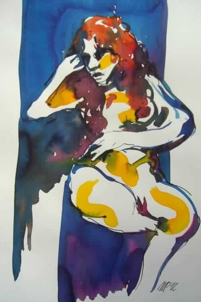 Massimo Geloso Peralta, Studio di figura C2,
ecoline su carta, 2012, 30 x 40 cm