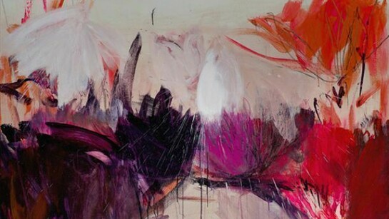 Beatriz Elorza (b. 1981), Foreground, 2014, Mixed media on canvas, 48 x 60 inches. Signed, dated, and inscribed on verso: Beatriz Elorza Herra / New York 2014 / Beatriz Elorza