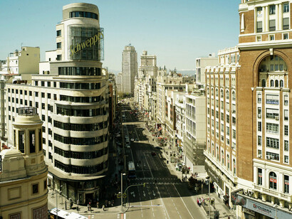 Madrid. La Gran Vía se queda desierta en el verano