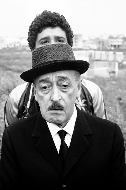 Totò und Ninetto Davoli auf dem Set von „Uccellacci e uccellini“, 1965,© ph. Divo Cavicchioli / Centro Cinema Città di Cesena, detail