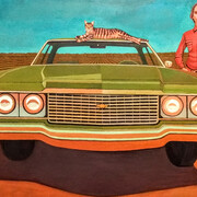 John Roberts, Sixteen, 2023, oil and acrylic on birch, 36x60 inches. Courtesy the artist and David Lusk Gallery