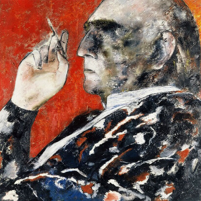 Alberto, 1994, olio e fusaggine su tela, 140 x 140 cm_600