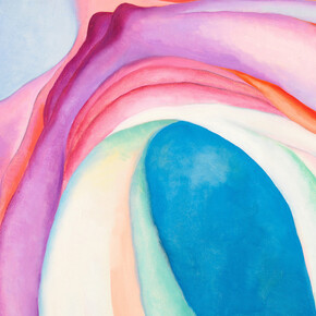       Georgia O'Keeffe, 1887 1986
	Music, Pink and Blue No. 2, 1918
	Oil on canvas, 35 x 29 15/16in. (88.9 x 76 cm)
	Whitney Museum of American Art, New York; gift of Emily Fisher Landau 
      in honor of Tom Armstrong  91.90
      ©2014 Georgia O’Keeffe  Museum / Artists Rights Society ( ARS), New York 
