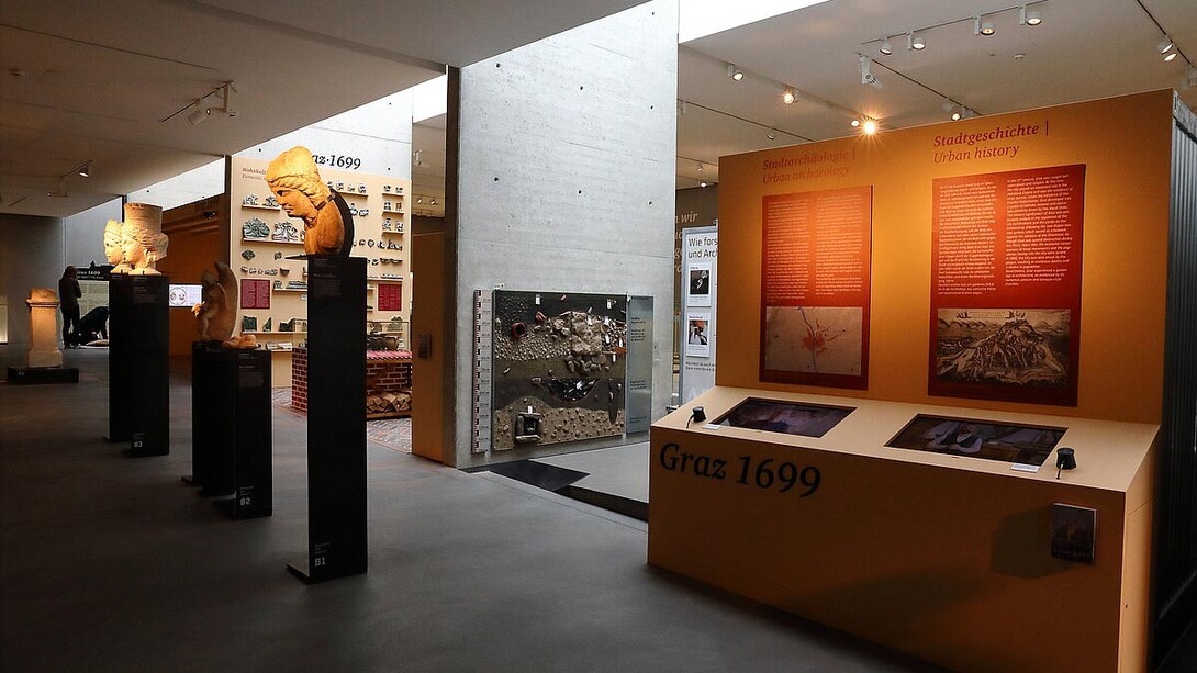 Graz 1699, ausstellungsansicht. Mit freundlicher genehmigung des Archäologiemuseum