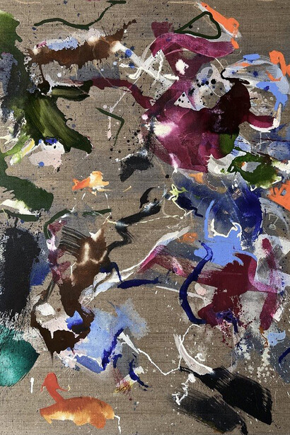 Alicia Viebrock, dolor (detail), 2023. Acrylic, ink on linen, 150 x 120 cm. Courtesy of Piero Atchugarry Gallery