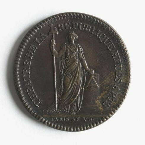 6   Nicolas Marie Gatteaux, Théâtre de la République et des Arts, 1799, Musée Carnavalet, Paris, Engraved Medal, 3.5 cm Diameter