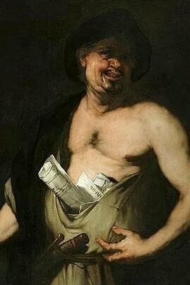"Demócrito sonriente", Luca Giordano, 1650-1674