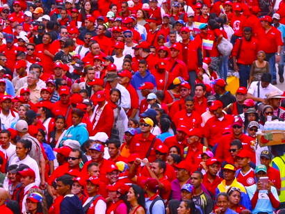 Concentración de partidarios de Hugo Chávez