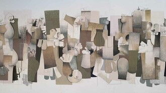 Carlos Blanco Artero, en donde, a través de sus pinturas, intenta plasmar de forma figurada la angustia y el sufrimiento de los refugiados