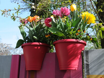 Molte le proposte di decorazione ideate per i piccoli spazi di balconi e giardini. Foto di Enzo Valenti