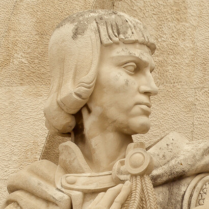Pêro da Covilhã no Monumento aos Descobrimentos em Belém, Lisboa
