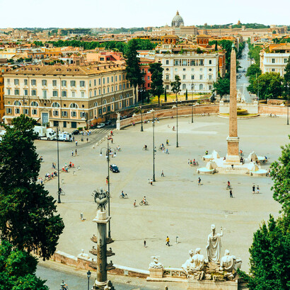 Featuring the ancient Egyptian Flaminio Obelisk, the Piazza del Popolo (Rome, Italy) remains highly popular for locals and tourists