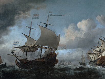 Willem van de Velde the Younger, The Dutch Fleet Assembling Before the Four Days' Battle of 11–14 June 1666, 1670, oil on canvas, On loan from Moveo Art Collection


