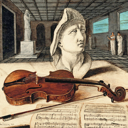 Giorgio de Chirico, La sala di Apollo, 1920, Olio su tela, 70 x 65 cm, Collezione privata © G. de Chirico by SIAE 2019