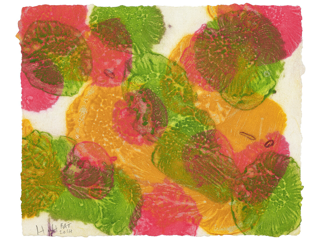Howard Hodgkin, Autumn, 2014, Carborundum relief Paper and Image 26.5 x 32.5 cm, Edition of 30, courtesy the artist and Alan Cristea Gallery, London