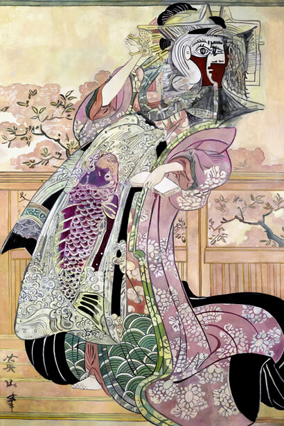 Wolfe von Lenkiewicz, The Carp Lady, 2015, Oil on canvas, 300 x 200 cm (118.1 x 78.7 in)