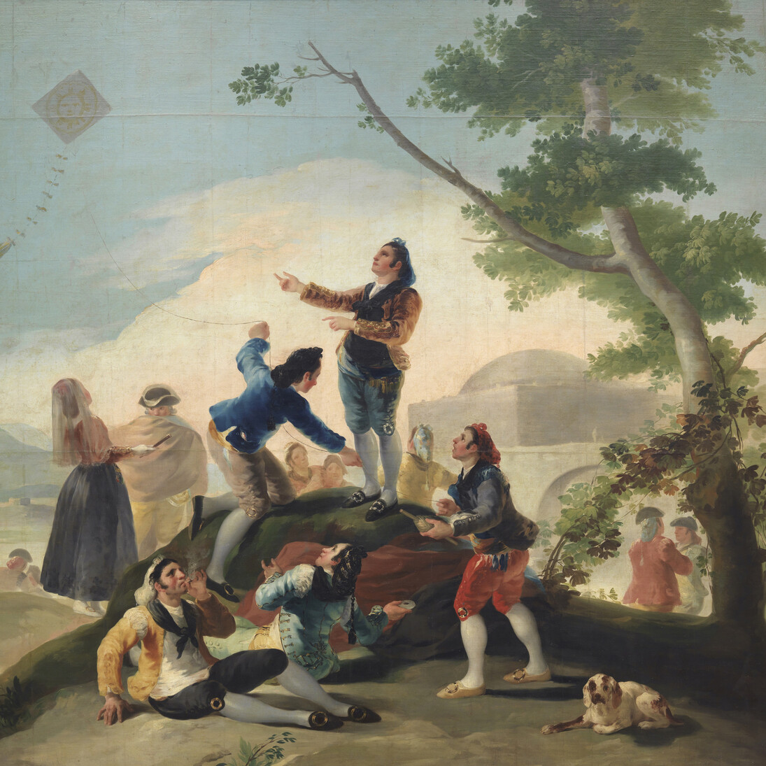 La cometa, Francisco de Goya, Óleo sobre lienzo, 269 x 285 cm, 1777 - 1778, Madrid, Museo Nacional del Prado