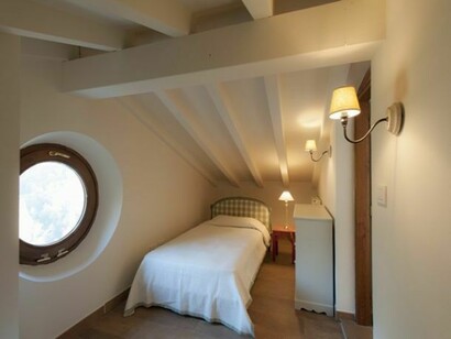 The simple attic of a villa
