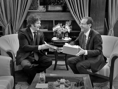 Javier Milei with his Israeli counterpart, Isaac Herzog
