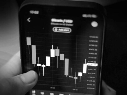 On the phone seeing the fluctuating state of the network economy