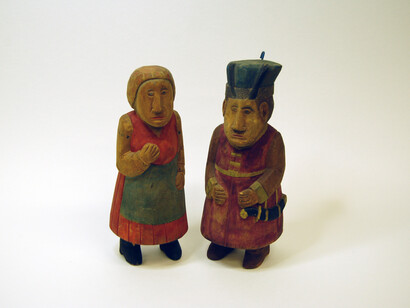 Two peasant wood carvings, Cracow, Poland, 1960s, © Camberwell College of Arts, University of the Arts London