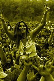 Crowd at the Woodstock festival in 1969