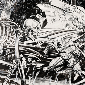 Klaus Janson, Batman vs. Spawn, war devil issue 1 (detail), 1995. Courtesy of Philippe Labaune Gallery 