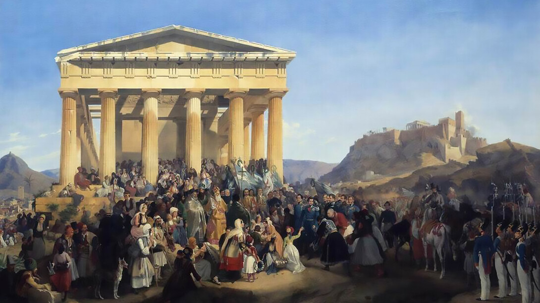 The Entry of King Otto of Greece into Athens (German: Empfang König Ottos von Griechenland in Athen) is an 1839 oil-on-canvas history painting by the German artist Peter von Hess