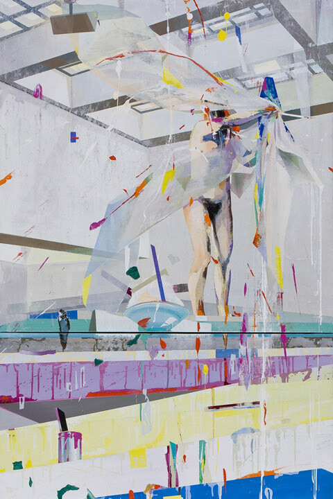 Alfonso Albacete, Salomé (detalle), 2011, acrílico sobre lienzo, 3 piezas de 120 x 120 cm