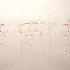 May Stevens, Big Daddy Three Times, 1970, Acrylic and collage, 22 1/8 x 27 1/8 in.