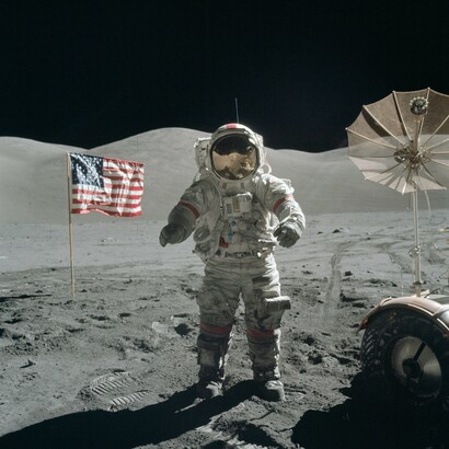 Eugene Cernan en la superficie lunar, 13 de diciembre de 1972