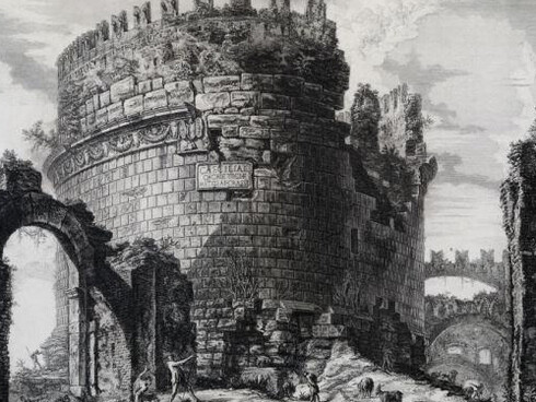 Giovanni Battista Piranesi Mausoleo di Cecilia Metella, 1762, acquaforte, Museo di Roma