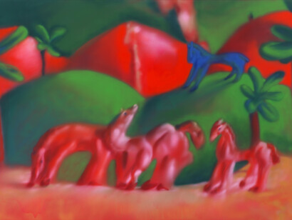 Austin Lee, Horses, 2024. Courtesy of the artist and Jeffrey Deitch. Photos by Genevieve Hanson